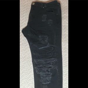Black distressed jeans